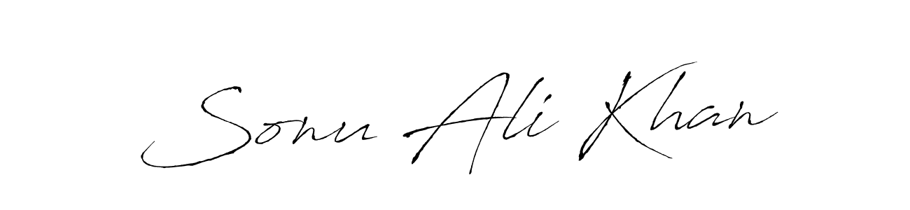 Create a beautiful signature design for name Sonu Ali Khan. With this signature (Antro_Vectra) fonts, you can make a handwritten signature for free. Sonu Ali Khan signature style 6 images and pictures png