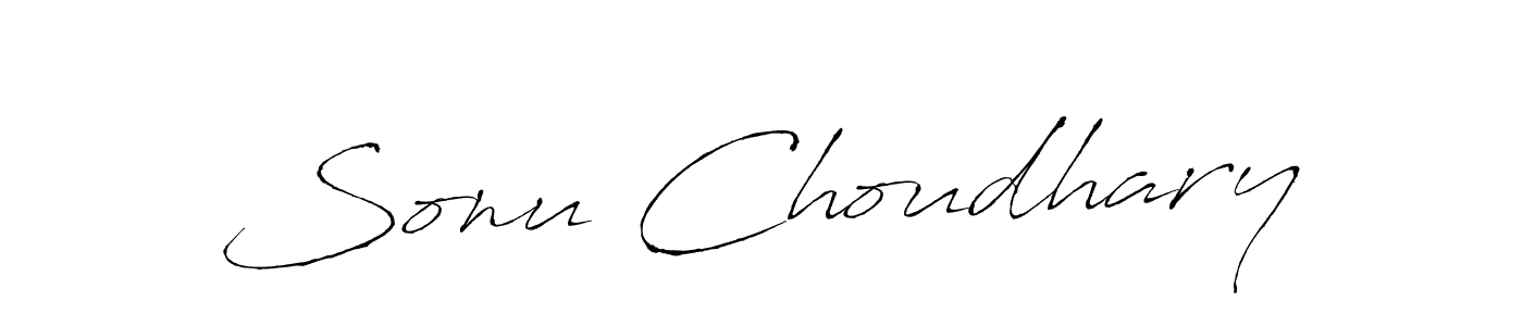 Design your own signature with our free online signature maker. With this signature software, you can create a handwritten (Antro_Vectra) signature for name Sonu Choudhary. Sonu Choudhary signature style 6 images and pictures png