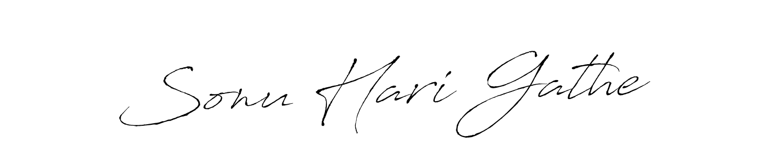 Make a beautiful signature design for name Sonu Hari Gathe. With this signature (Antro_Vectra) style, you can create a handwritten signature for free. Sonu Hari Gathe signature style 6 images and pictures png