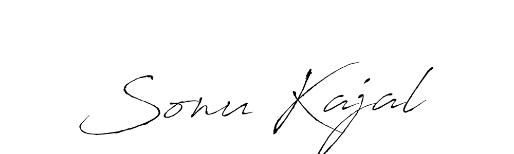 How to make Sonu Kajal name signature. Use Antro_Vectra style for creating short signs online. This is the latest handwritten sign. Sonu Kajal signature style 6 images and pictures png