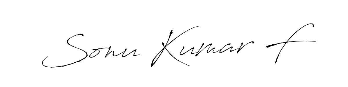 The best way (Antro_Vectra) to make a short signature is to pick only two or three words in your name. The name Sonu Kumar F include a total of six letters. For converting this name. Sonu Kumar F signature style 6 images and pictures png