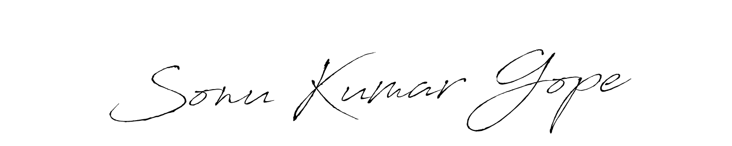 Create a beautiful signature design for name Sonu Kumar Gope. With this signature (Antro_Vectra) fonts, you can make a handwritten signature for free. Sonu Kumar Gope signature style 6 images and pictures png