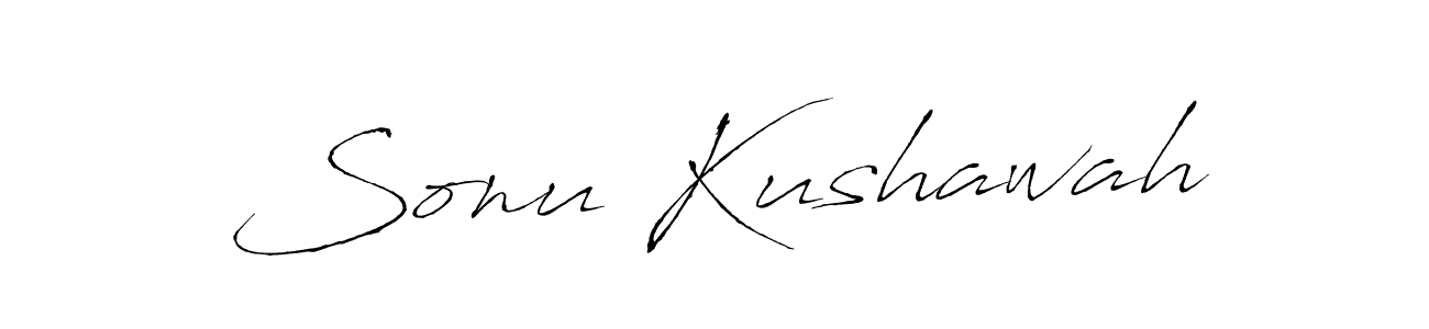 Make a beautiful signature design for name Sonu Kushawah. With this signature (Antro_Vectra) style, you can create a handwritten signature for free. Sonu Kushawah signature style 6 images and pictures png