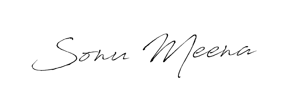 How to make Sonu Meena signature? Antro_Vectra is a professional autograph style. Create handwritten signature for Sonu Meena name. Sonu Meena signature style 6 images and pictures png