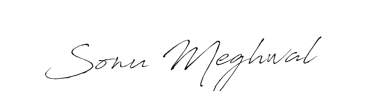 Design your own signature with our free online signature maker. With this signature software, you can create a handwritten (Antro_Vectra) signature for name Sonu Meghwal. Sonu Meghwal signature style 6 images and pictures png