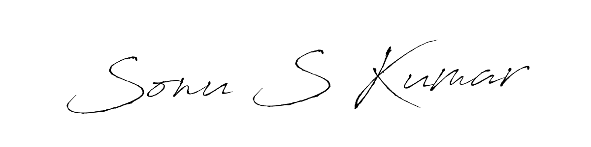Antro_Vectra is a professional signature style that is perfect for those who want to add a touch of class to their signature. It is also a great choice for those who want to make their signature more unique. Get Sonu S Kumar name to fancy signature for free. Sonu S Kumar signature style 6 images and pictures png