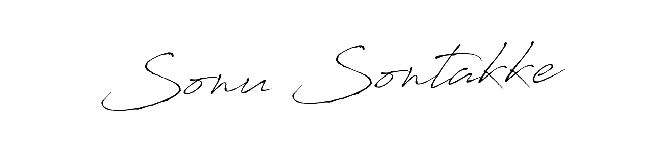 How to make Sonu Sontakke signature? Antro_Vectra is a professional autograph style. Create handwritten signature for Sonu Sontakke name. Sonu Sontakke signature style 6 images and pictures png