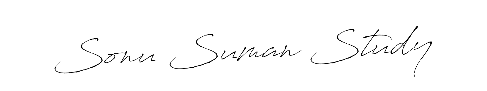 Create a beautiful signature design for name Sonu Suman Study. With this signature (Antro_Vectra) fonts, you can make a handwritten signature for free. Sonu Suman Study signature style 6 images and pictures png