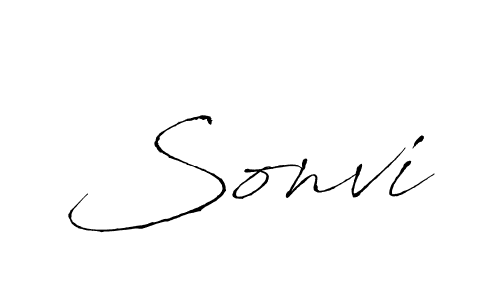 Make a beautiful signature design for name Sonvi. With this signature (Antro_Vectra) style, you can create a handwritten signature for free. Sonvi signature style 6 images and pictures png