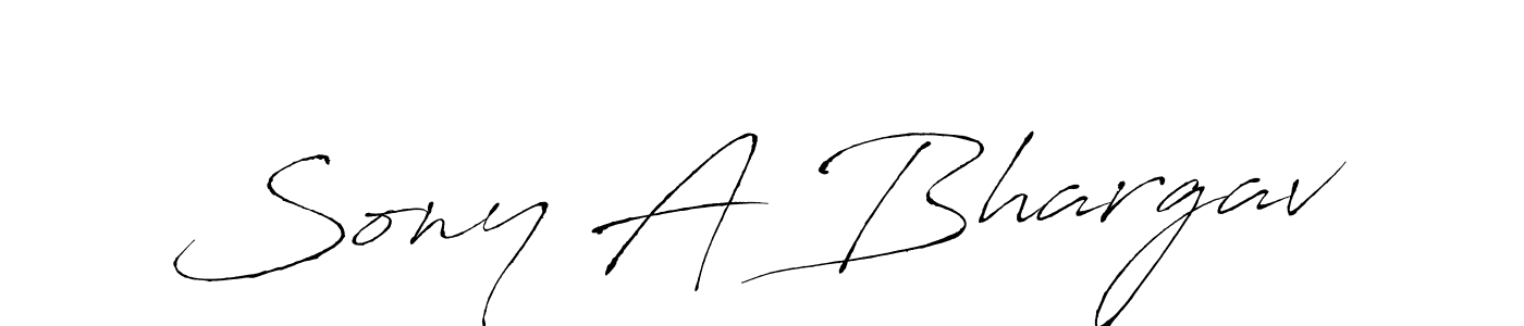 Design your own signature with our free online signature maker. With this signature software, you can create a handwritten (Antro_Vectra) signature for name Sony A Bhargav. Sony A Bhargav signature style 6 images and pictures png