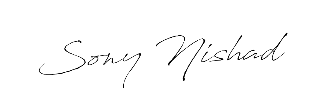 Make a beautiful signature design for name Sony Nishad. With this signature (Antro_Vectra) style, you can create a handwritten signature for free. Sony Nishad signature style 6 images and pictures png