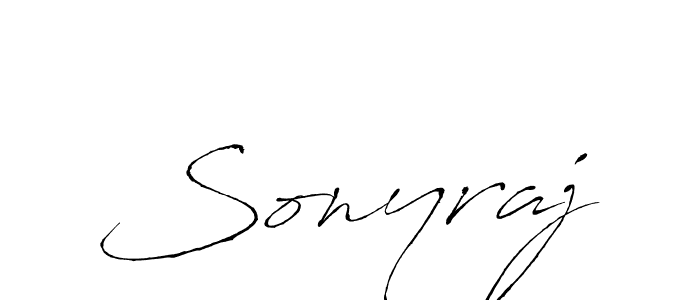 Use a signature maker to create a handwritten signature online. With this signature software, you can design (Antro_Vectra) your own signature for name Sonyraj. Sonyraj signature style 6 images and pictures png