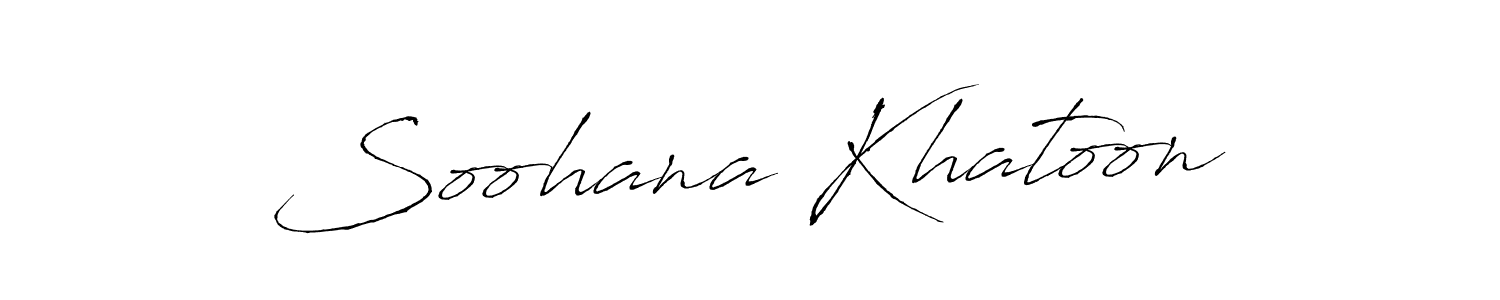 Make a beautiful signature design for name Soohana Khatoon. With this signature (Antro_Vectra) style, you can create a handwritten signature for free. Soohana Khatoon signature style 6 images and pictures png