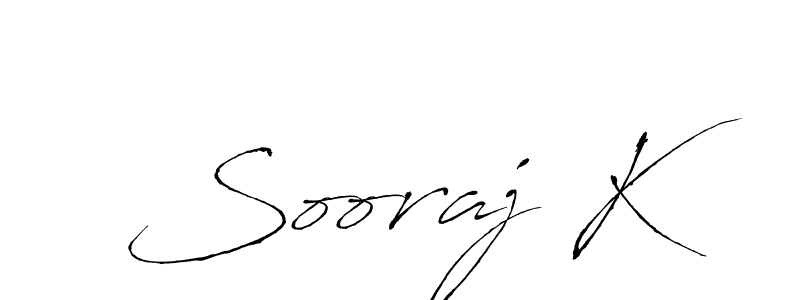 Make a beautiful signature design for name Sooraj K. With this signature (Antro_Vectra) style, you can create a handwritten signature for free. Sooraj K signature style 6 images and pictures png