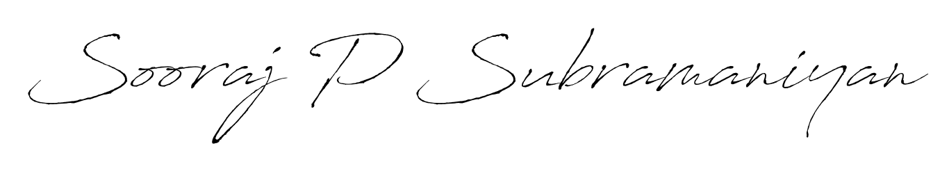 A dynamic signature style for Sooraj P Subramaniyan using Antro_Vectra script. Designed to look authentic, handwritten, and professional. Sooraj P Subramaniyan signature style 6 images and pictures png