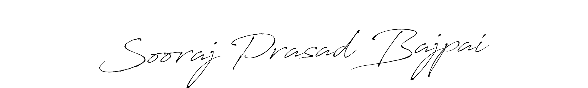 How to make Sooraj Prasad Bajpai signature? Antro_Vectra is a professional autograph style. Create handwritten signature for Sooraj Prasad Bajpai name. Sooraj Prasad Bajpai signature style 6 images and pictures png