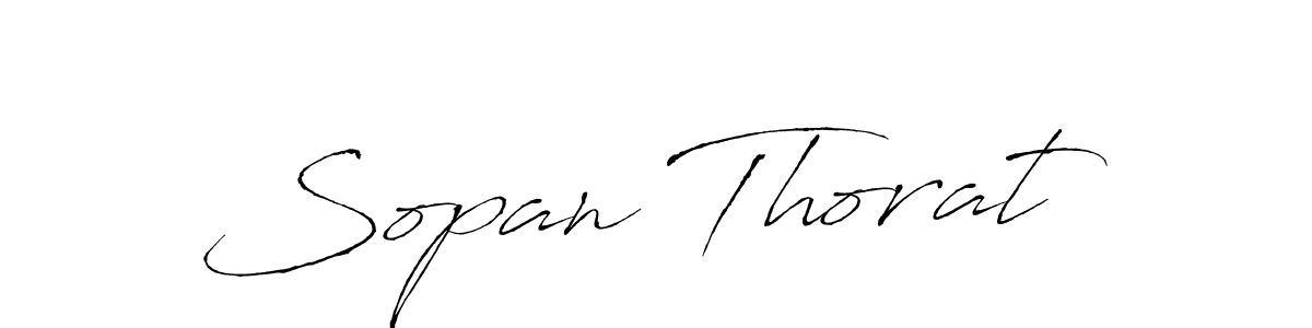 Design your own signature with our free online signature maker. With this signature software, you can create a handwritten (Antro_Vectra) signature for name Sopan Thorat. Sopan Thorat signature style 6 images and pictures png