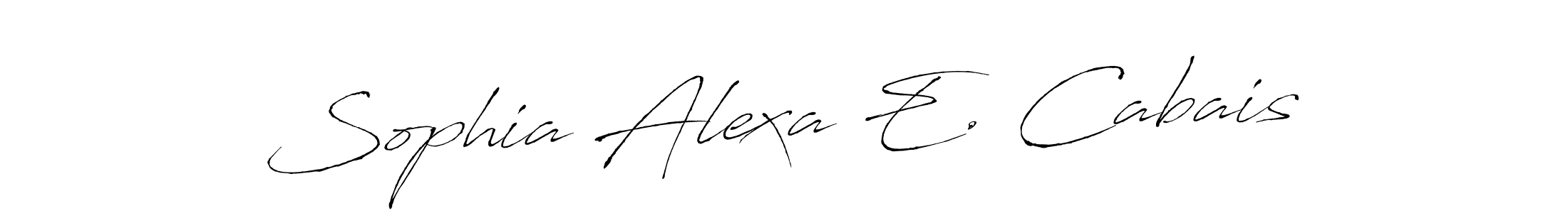 You should practise on your own different ways (Antro_Vectra) to write your name (Sophia Alexa E. Cabais) in signature. don't let someone else do it for you. Sophia Alexa E. Cabais signature style 6 images and pictures png