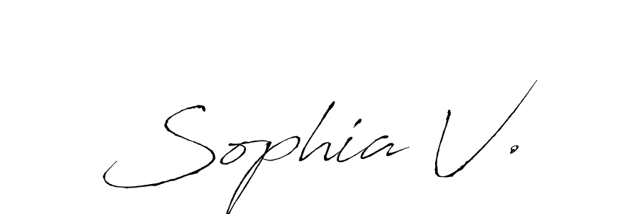 Make a beautiful signature design for name Sophia V.. With this signature (Antro_Vectra) style, you can create a handwritten signature for free. Sophia V. signature style 6 images and pictures png