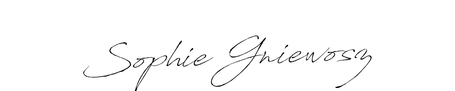 The best way (Antro_Vectra) to make a short signature is to pick only two or three words in your name. The name Sophie Gniewosz include a total of six letters. For converting this name. Sophie Gniewosz signature style 6 images and pictures png