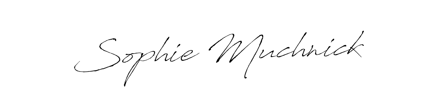 How to make Sophie Muchnick signature? Antro_Vectra is a professional autograph style. Create handwritten signature for Sophie Muchnick name. Sophie Muchnick signature style 6 images and pictures png
