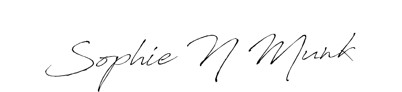 Make a beautiful signature design for name Sophie N Munk. With this signature (Antro_Vectra) style, you can create a handwritten signature for free. Sophie N Munk signature style 6 images and pictures png