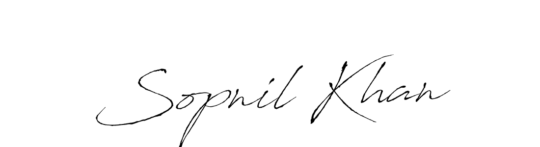 You should practise on your own different ways (Antro_Vectra) to write your name (Sopnil Khan) in signature. don't let someone else do it for you. Sopnil Khan signature style 6 images and pictures png