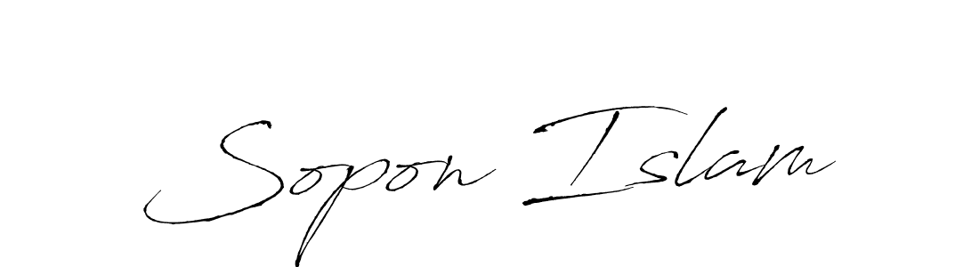 Make a beautiful signature design for name Sopon Islam. With this signature (Antro_Vectra) style, you can create a handwritten signature for free. Sopon Islam signature style 6 images and pictures png