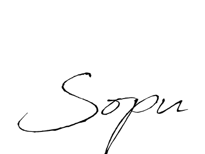 Make a beautiful signature design for name Sopu. With this signature (Antro_Vectra) style, you can create a handwritten signature for free. Sopu signature style 6 images and pictures png