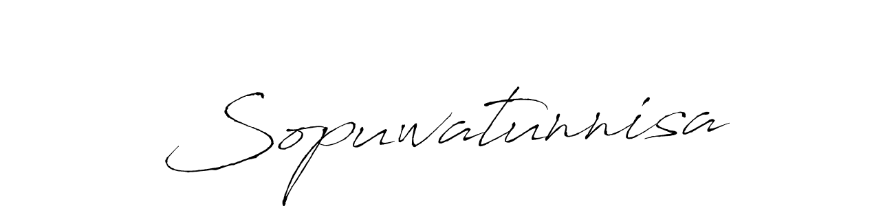 The best way (Antro_Vectra) to make a short signature is to pick only two or three words in your name. The name Sopuwatunnisa include a total of six letters. For converting this name. Sopuwatunnisa signature style 6 images and pictures png