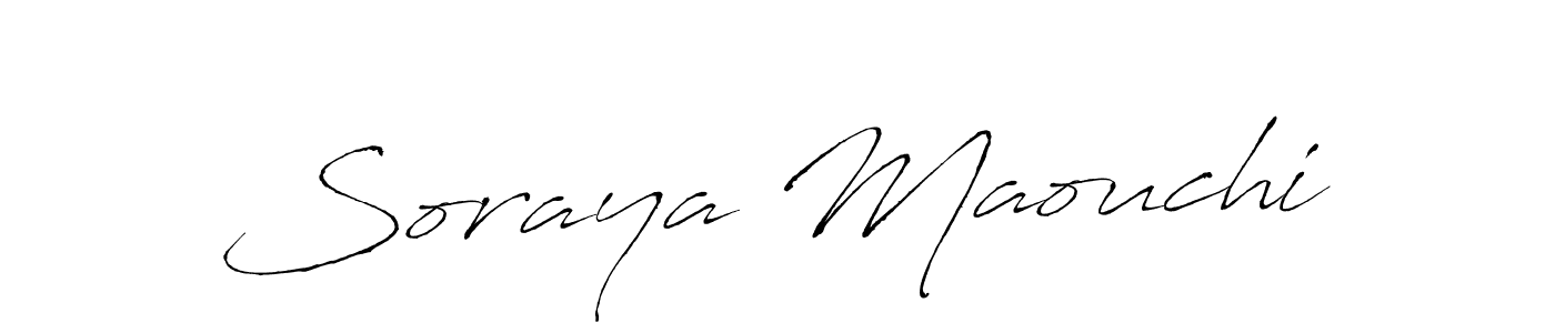 The best way (Antro_Vectra) to make a short signature is to pick only two or three words in your name. The name Soraya Maouchi include a total of six letters. For converting this name. Soraya Maouchi signature style 6 images and pictures png