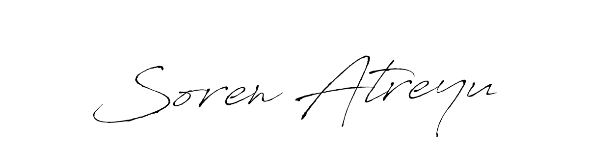 Make a beautiful signature design for name Soren Atreyu. With this signature (Antro_Vectra) style, you can create a handwritten signature for free. Soren Atreyu signature style 6 images and pictures png