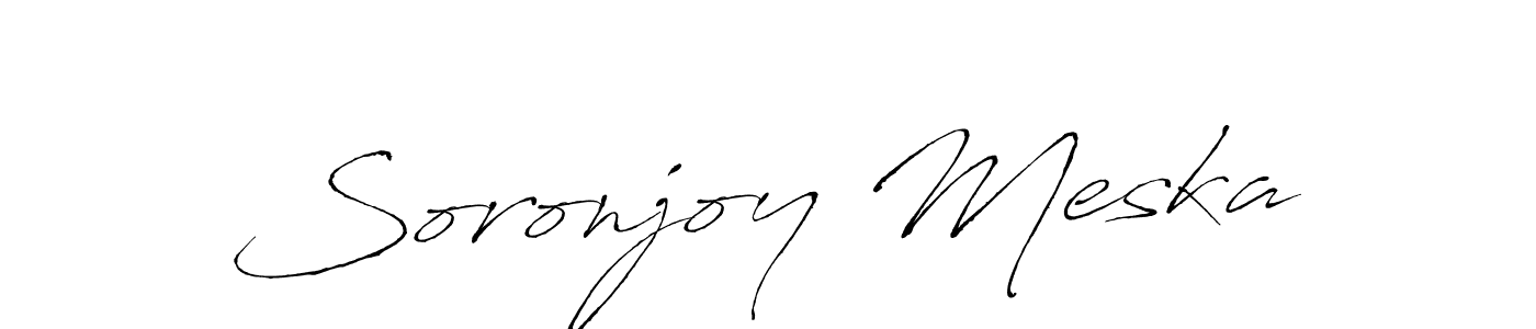 Make a beautiful signature design for name Soronjoy Meska. With this signature (Antro_Vectra) style, you can create a handwritten signature for free. Soronjoy Meska signature style 6 images and pictures png