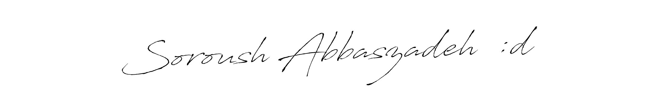 Soroush Abbaszadeh  :d stylish signature style. Best Handwritten Sign (Antro_Vectra) for my name. Handwritten Signature Collection Ideas for my name Soroush Abbaszadeh  :d. Soroush Abbaszadeh  :d signature style 6 images and pictures png