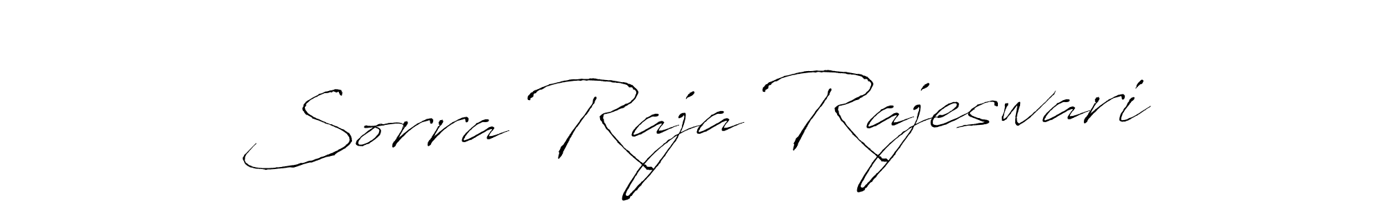 How to make Sorra Raja Rajeswari name signature. Use Antro_Vectra style for creating short signs online. This is the latest handwritten sign. Sorra Raja Rajeswari signature style 6 images and pictures png