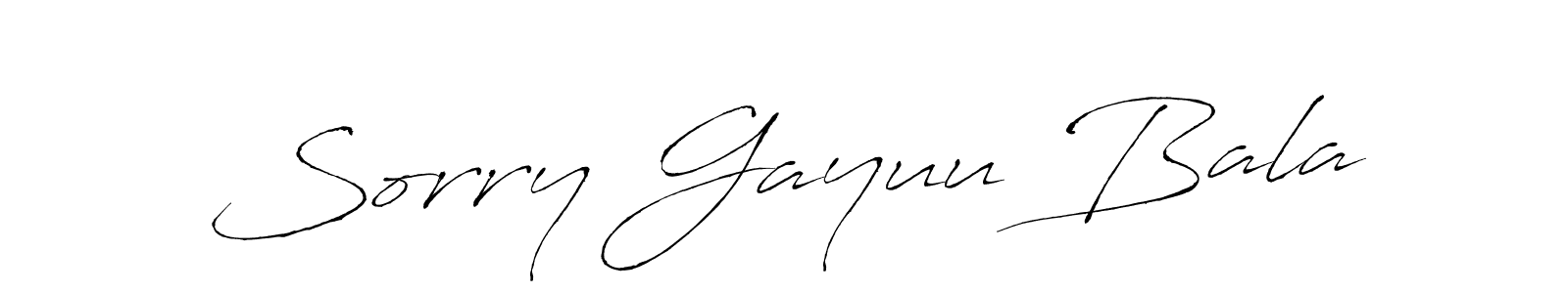 Check out images of Autograph of Sorry Gayuu Bala name. Actor Sorry Gayuu Bala Signature Style. Antro_Vectra is a professional sign style online. Sorry Gayuu Bala signature style 6 images and pictures png