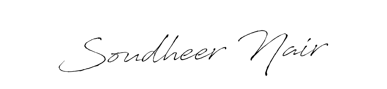 How to make Soudheer Nair name signature. Use Antro_Vectra style for creating short signs online. This is the latest handwritten sign. Soudheer Nair signature style 6 images and pictures png