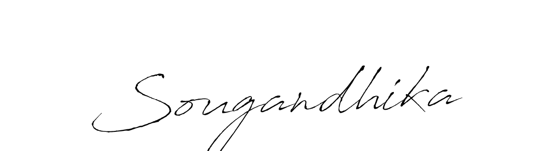 Design your own signature with our free online signature maker. With this signature software, you can create a handwritten (Antro_Vectra) signature for name Sougandhika. Sougandhika signature style 6 images and pictures png