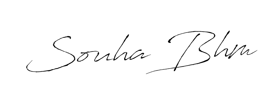 Use a signature maker to create a handwritten signature online. With this signature software, you can design (Antro_Vectra) your own signature for name Souha Bhm. Souha Bhm signature style 6 images and pictures png