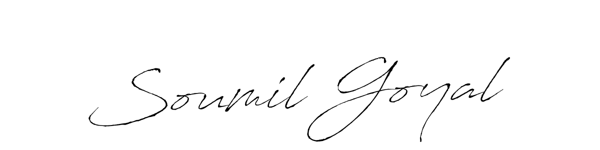 You can use this online signature creator to create a handwritten signature for the name Soumil Goyal. This is the best online autograph maker. Soumil Goyal signature style 6 images and pictures png