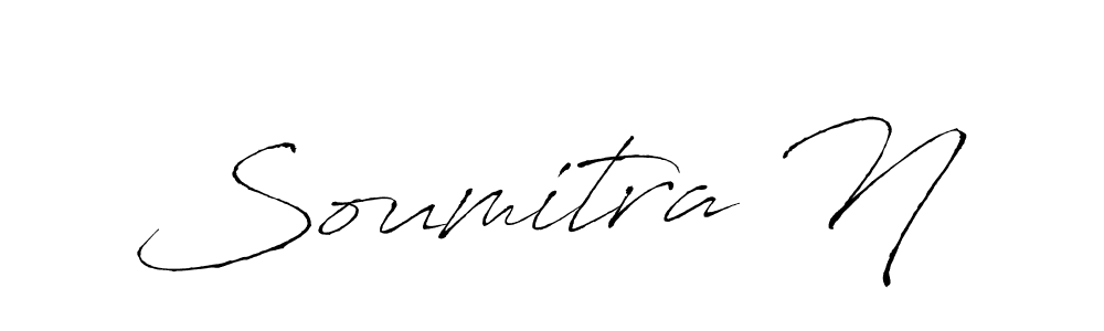 How to make Soumitra N name signature. Use Antro_Vectra style for creating short signs online. This is the latest handwritten sign. Soumitra N signature style 6 images and pictures png