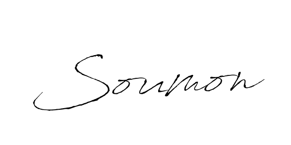 How to make Soumon signature? Antro_Vectra is a professional autograph style. Create handwritten signature for Soumon name. Soumon signature style 6 images and pictures png