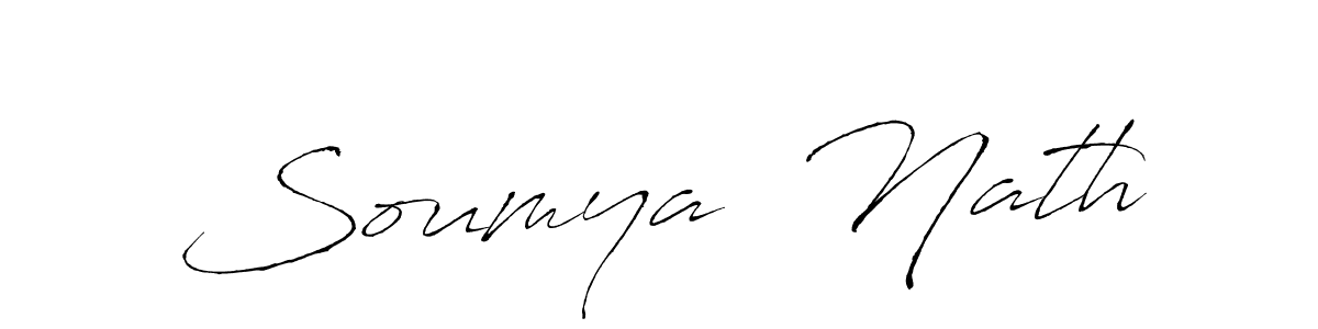 The best way (Antro_Vectra) to make a short signature is to pick only two or three words in your name. The name Soumya  Nath include a total of six letters. For converting this name. Soumya  Nath signature style 6 images and pictures png