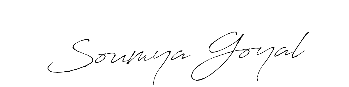 The best way (Antro_Vectra) to make a short signature is to pick only two or three words in your name. The name Soumya Goyal include a total of six letters. For converting this name. Soumya Goyal signature style 6 images and pictures png