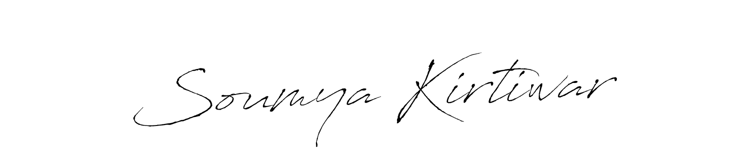 How to make Soumya Kirtiwar name signature. Use Antro_Vectra style for creating short signs online. This is the latest handwritten sign. Soumya Kirtiwar signature style 6 images and pictures png