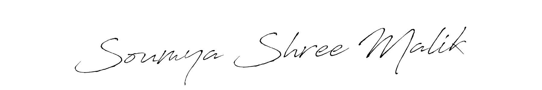 Create a beautiful signature design for name Soumya Shree Malik. With this signature (Antro_Vectra) fonts, you can make a handwritten signature for free. Soumya Shree Malik signature style 6 images and pictures png