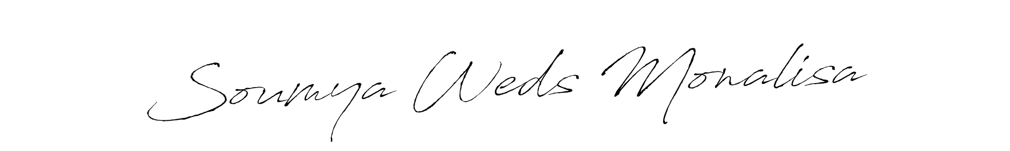 Design your own signature with our free online signature maker. With this signature software, you can create a handwritten (Antro_Vectra) signature for name Soumya Weds Monalisa. Soumya Weds Monalisa signature style 6 images and pictures png