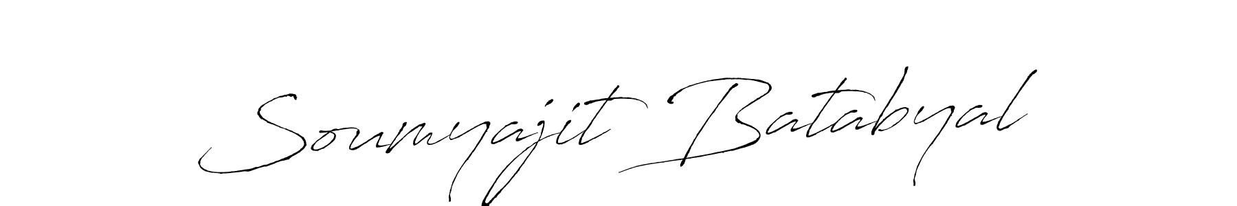 Make a beautiful signature design for name Soumyajit Batabyal. With this signature (Antro_Vectra) style, you can create a handwritten signature for free. Soumyajit Batabyal signature style 6 images and pictures png