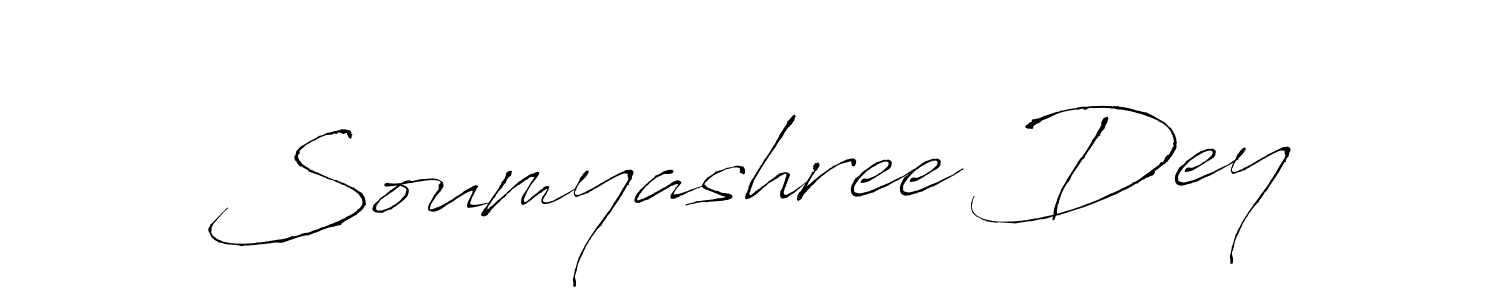 Make a beautiful signature design for name Soumyashree Dey. With this signature (Antro_Vectra) style, you can create a handwritten signature for free. Soumyashree Dey signature style 6 images and pictures png
