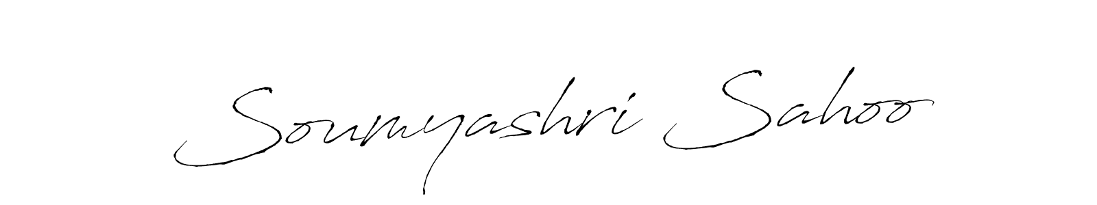 How to make Soumyashri Sahoo name signature. Use Antro_Vectra style for creating short signs online. This is the latest handwritten sign. Soumyashri Sahoo signature style 6 images and pictures png